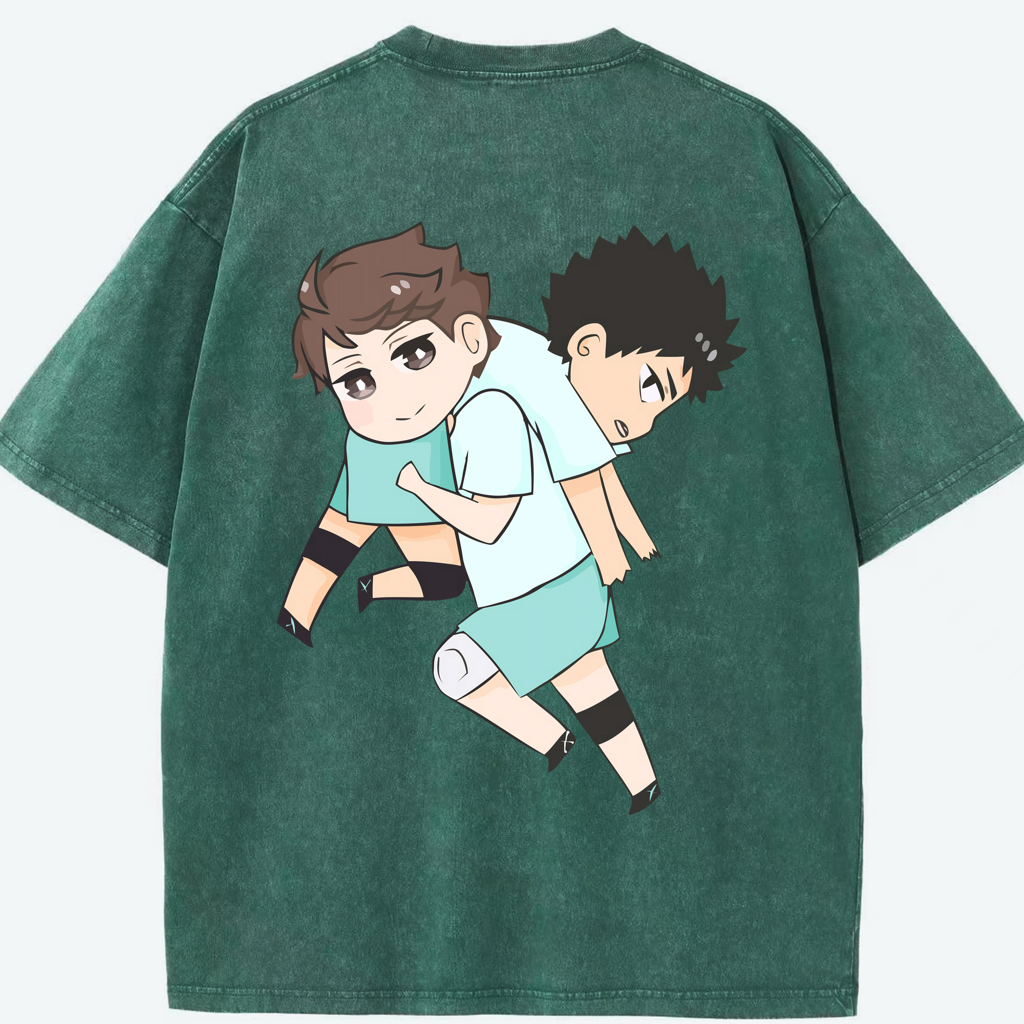 （画像用） ハイキュー!! Haikyu!! 綿100% ヴィンテージ風 半袖Tシャツ（背面プリント）